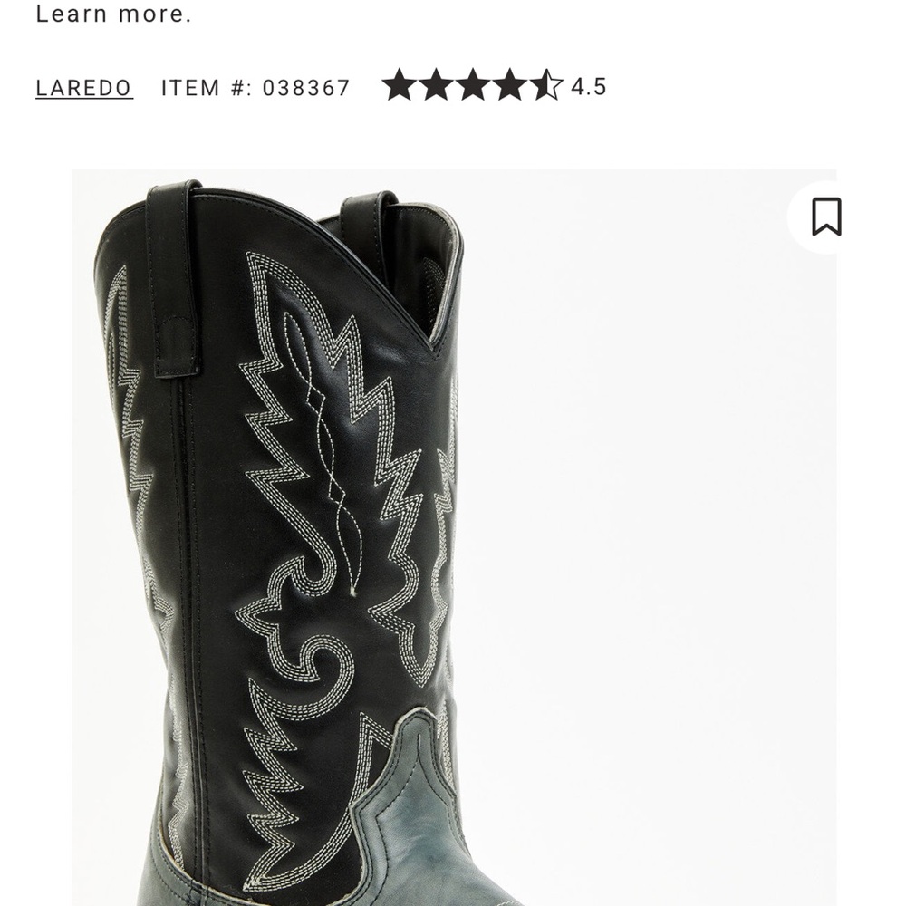 Laredo Lizard Print Western Cowboy Boots Men’s 12 Round Toe Dress Boots